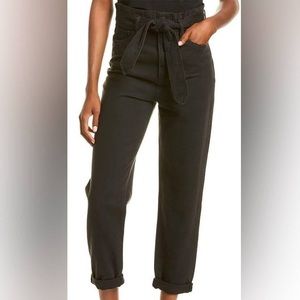 Joe’s Jeans Brinkley paper bag tied denim cotton soft faded black jeans